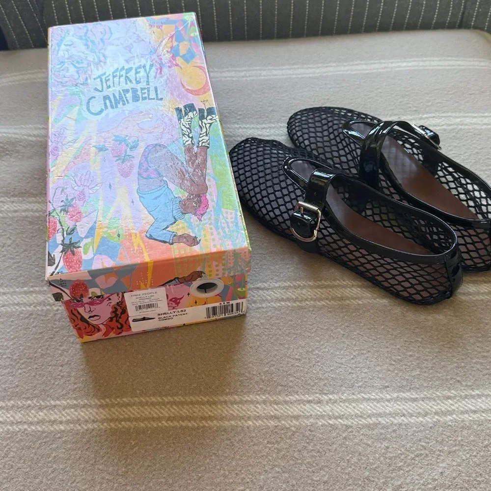 Jeffrey Campbell Sutton Mesh Mary Janes Ballet Flats 8.5 - Picture 5 of 5